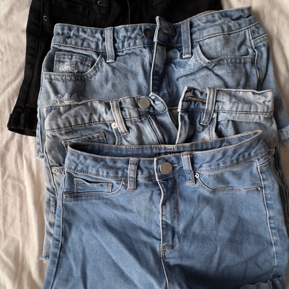 Fashion Nova High Rise Blue and Black SHORTS BUNDLE